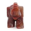 CAREG 2.5" Elephant Statue Natural Gemstone Carnelian Red Agate Crystal Carved Reiki Healing Stone Figurine Crafts Home Decoration view 3