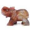 CAREG 2.5" Elephant Statue Natural Gemstone Carnelian Red Agate Crystal Carved Reiki Healing Stone Figurine Crafts Home Decoration view 4