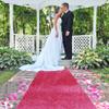 FUHSY Hot Pink Wedding Ceremony Aisle Runner 3FTx15FT Aisle Rug Wedding Floor Runner Fuchsia Runway Carpet with Tape Party Accessories Bridal Shower Walkway Runner Aisle Runner for Prom Birthday Event view 3
