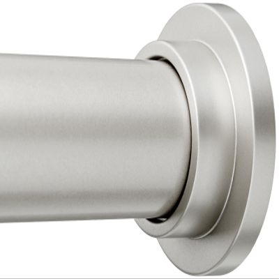Amazon Basics No Drill Adjustable Indoor Outdoor Tension Curtain Rod, 54-90" Length, Nickel