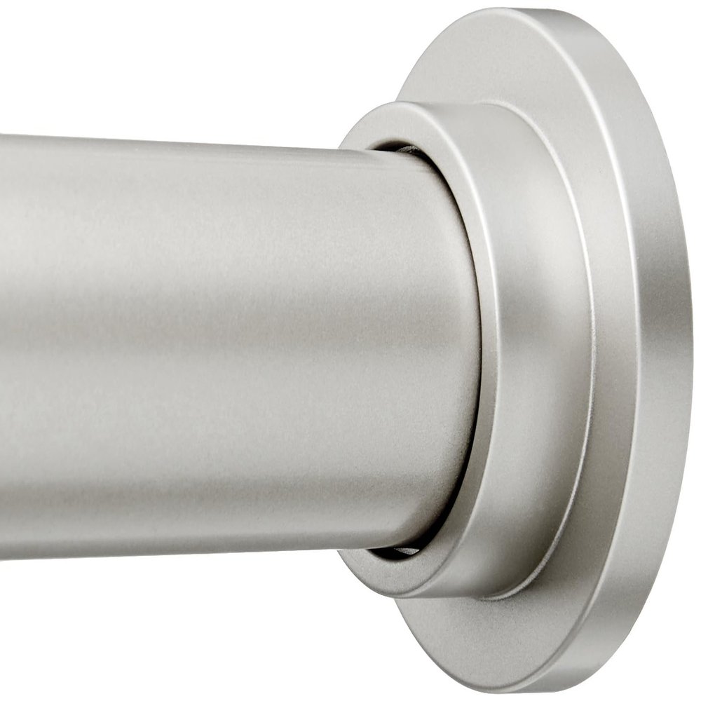 Amazon Basics No Drill Adjustable Indoor Outdoor Tension Curtain Rod, 54-90" Length, Nickel