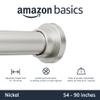 Amazon Basics No Drill Adjustable Indoor Outdoor Tension Curtain Rod, 54-90" Length, Nickel view 2