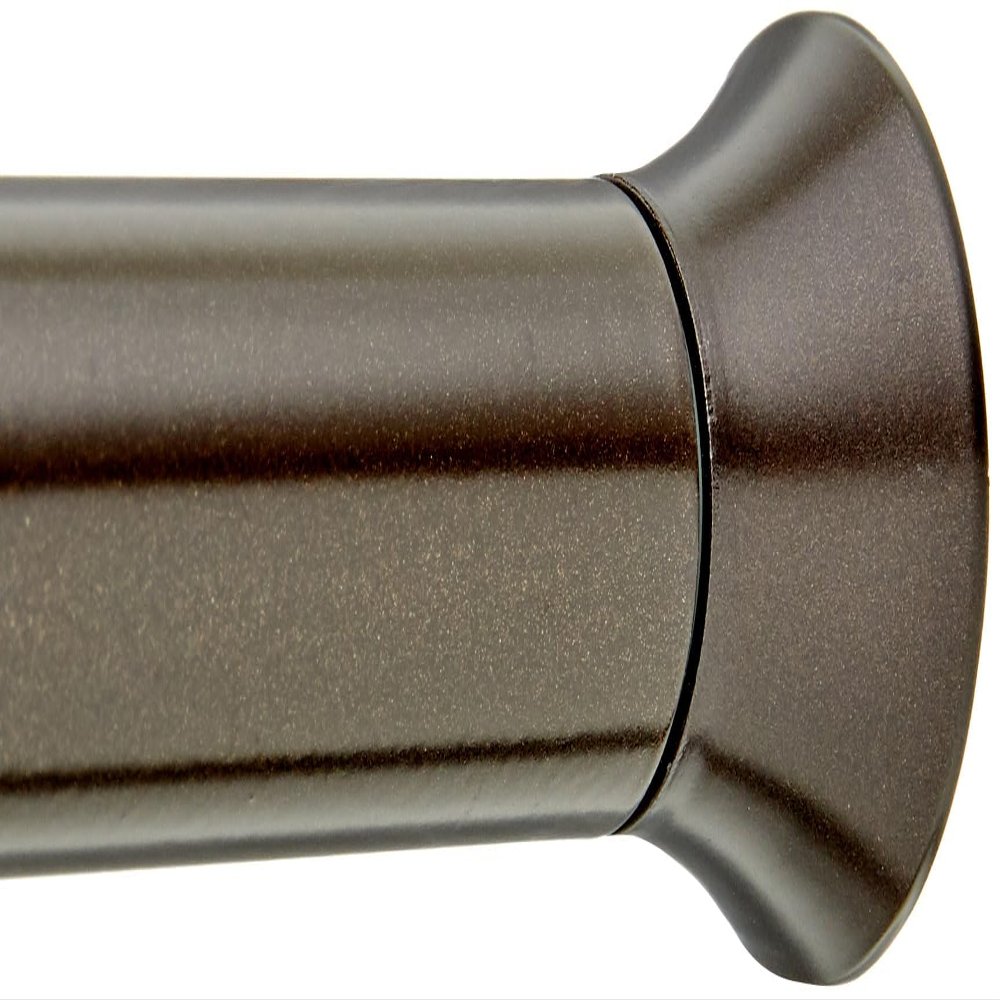 Amazon Basics No Drill Shower Curtain Tension Rod, Adjustable Length, 42-73", Bronze, Lightweight Metal