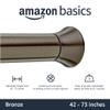 Amazon Basics No Drill Shower Curtain Tension Rod, Adjustable Length, 42-73", Bronze, Lightweight Metal view 2