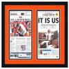 11x21 Newspaper Frame - Black Frame With Orange and Black Acid Free Double Matting Made to Display TWO Entire Newspapers - 11 x 21 Solid Wood Picture Frame Size - UV Acrylic - fits the Cincinnati view 1