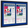 11x22.5 Newspaper Frame- Black Frame With Blue and Gold Acid Free Double Matting Made to Display TWO Entire Newspapers - 11x22.5 Solid Wood Picture Frame Size-UV Acrylic-fits the LA Times or Art view 2