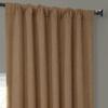 1 Panel Blackout Curtain 50 inches Wide x 120 inches Long Faux Linen Light Brown Shade Room Darkening Butterscotch 100% Polyester Material Solid Pattern | 108 Inches Length Durable Casual Black Rod view 2