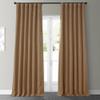 1 Panel Blackout Curtain 50 inches Wide x 120 inches Long Faux Linen Light Brown Shade Room Darkening Butterscotch 100% Polyester Material Solid Pattern | 108 Inches Length Durable Casual Black Rod view 3