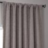 HNU 1 Panel Blackout Curtain 50 inches Wide x 108 inches Long Faux Linen Grey Shade Room Darkening Mink 100% Polyester Material Solid Pattern | 108 Inches Length Durable Casual Style Black Rod Pocket view 2