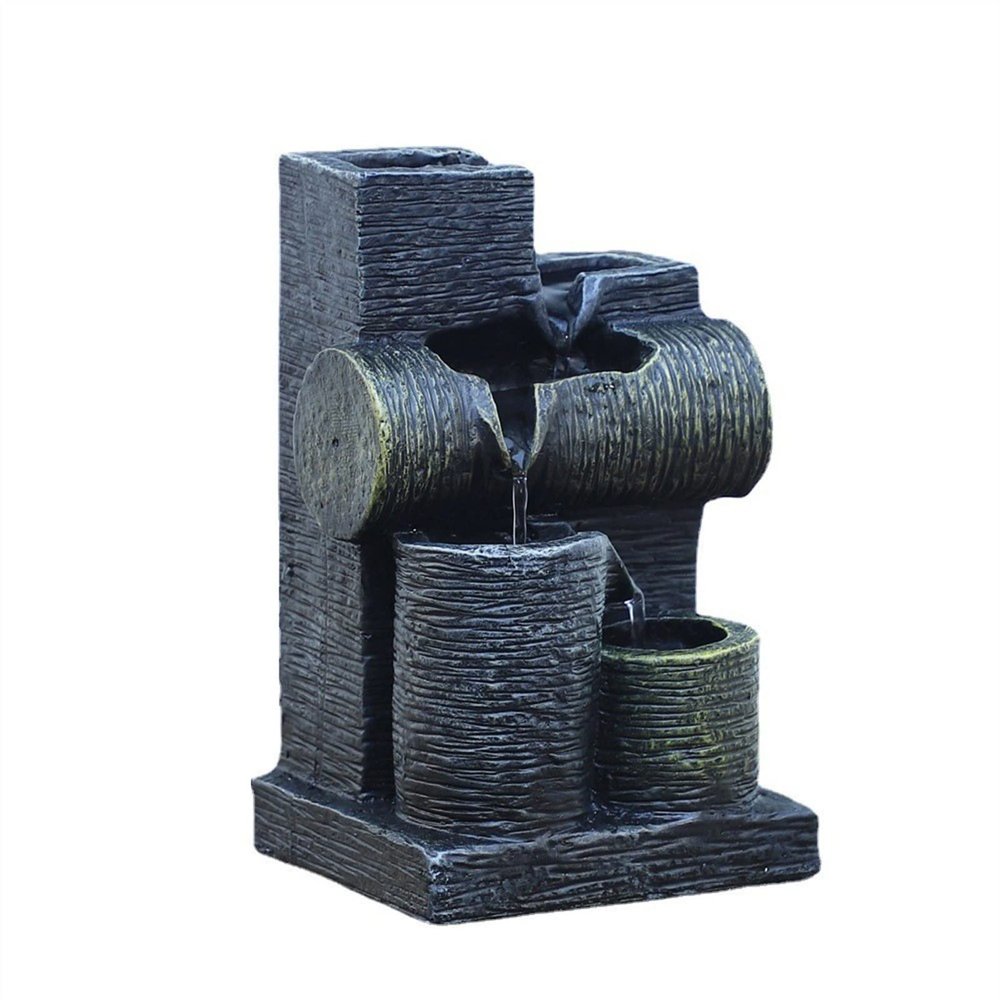 Desktop Fountain Waterfall Tabletop Fountain Indoor Mini Decoration Desktop Fountain Living Room Bedroom 5 Layers Flowing Water Waterfall Fountains Office Desk Fountain Zen Meditation Waterfall
