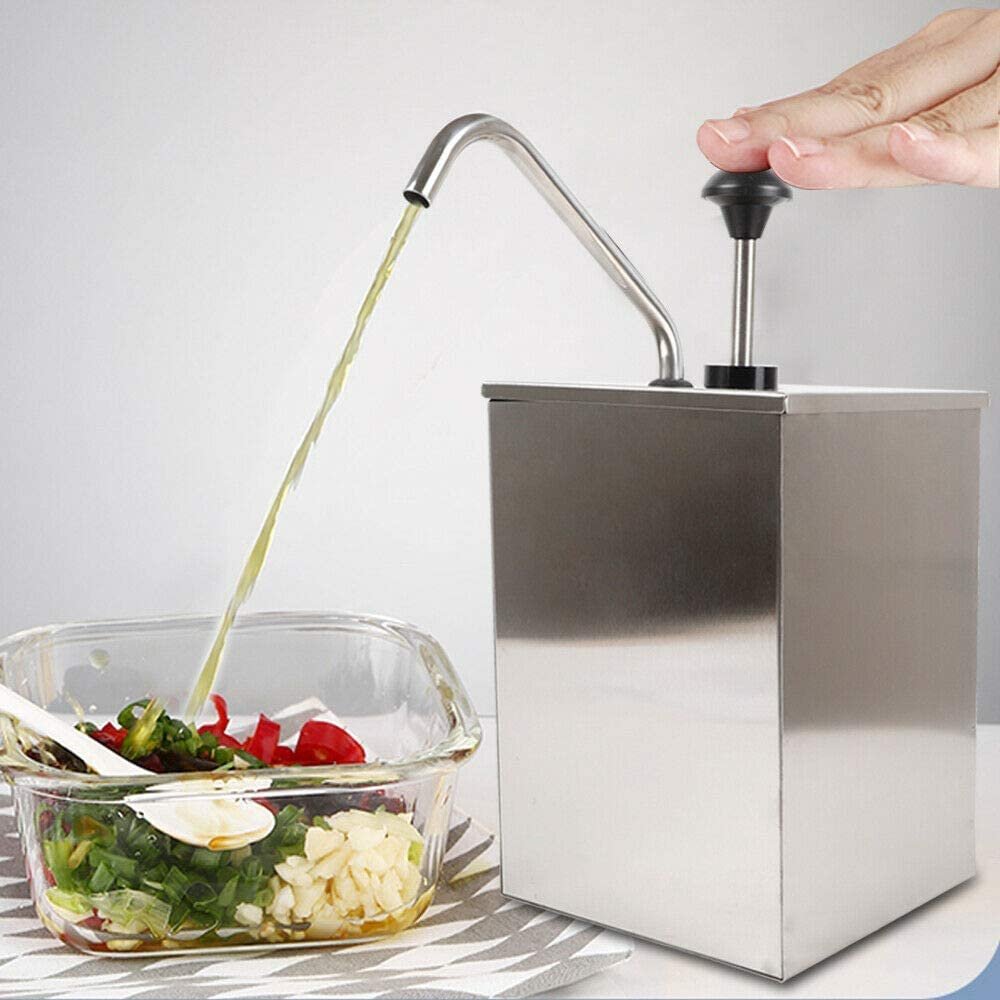 4L (3.52Quart) Sauce Dispenser Pump Stainless Steel Condiment Dispensing PUM Single Head Pump for Ketchup Salad Jam Seasoning