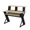Acme Furniture Rectangular Music Desk Table with Earphone Rack, Natural and Black view 1
