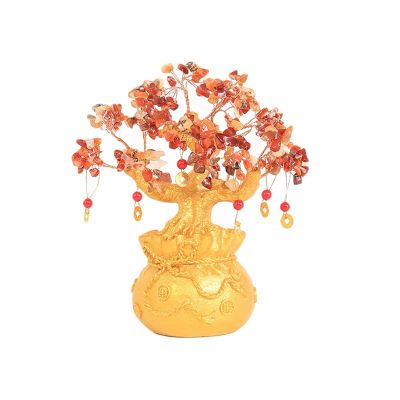 Crystal Fortune Tree Red Agate Money Tree Crystal Fortune Tree Home Decorations Crystal Fortune Tree Feng Shui Auspicious Tree Gift Tree Artificial Tree Crystal Bonsai Fortune Money Tree (Size : Larg