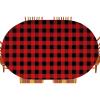 Atury Black Red Checkered Plaid Fitted Tablecloth Oval 48" X 68" Elastic Edge Table Cover, Windproof and Wrinkle-Proof Table Cloths Indoor Restaurant Outdoor Terrace Dining Table Decoration view 1