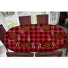 Atury Black Red Checkered Plaid Fitted Tablecloth Oval 48" X 68" Elastic Edge Table Cover, Windproof and Wrinkle-Proof Table Cloths Indoor Restaurant Outdoor Terrace Dining Table Decoration view 3