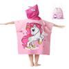 Athaelay Soft Swim Cover-ups for Age 3 to 8 Years Kids Big Girls' Pink Unicorn Hooded Bath Beach Poncho Towel view 1