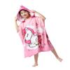 Athaelay Soft Swim Cover-ups for Age 3 to 8 Years Kids Big Girls' Pink Unicorn Hooded Bath Beach Poncho Towel view 2