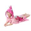 Athaelay Soft Swim Cover-ups for Age 3 to 8 Years Kids Big Girls' Pink Unicorn Hooded Bath Beach Poncho Towel view 3