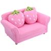 ARLIME Kids Sofa, Upholstered Toddler Couch Chair with Ergonomic Back & 2 Strawberry Pillows, Double Seat Toddler Armchair for Boys Girls view 1