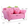 ARLIME Kids Sofa, Upholstered Toddler Couch Chair with Ergonomic Back & 2 Strawberry Pillows, Double Seat Toddler Armchair for Boys Girls view 3