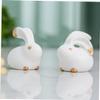 FAVOMOTO 2pcs Figurine Adornment for Home Decor Cute Bunny Craft for Desktop Decoration for Bunny and Boys and Girls view 3
