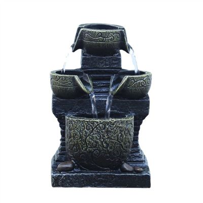 Desktop Fountain Waterfall Tabletop Fountain Interior Mini Decoration Table Fountain Office Desk Waterfall Water Fountains Living Room Bedroom Decoration Desktop Fountain Zen Meditation Waterfall