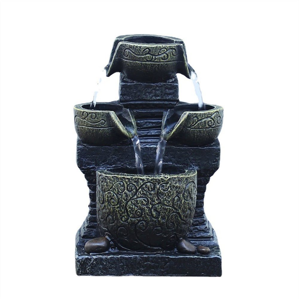 Desktop Fountain Waterfall Tabletop Fountain Interior Mini Decoration Table Fountain Office Desk Waterfall Water Fountains Living Room Bedroom Decoration Desktop Fountain Zen Meditation Waterfall