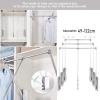 49 to 122 cm Adjustable Side Mounted Pull Down Closet Rod, Large Extendable Cloth Hanger Soft Return Storage System with Telescoping Handle and Mounting Hardware (Size : 490-520mm) view 3