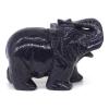 CAREG 4" Elephant Statue Blue Goldstone Sand Crystal Carved Reiki Healing Quartz Stone Animal Figurine Crafts Home Decoration view 2