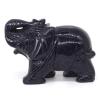 CAREG 4" Elephant Statue Blue Goldstone Sand Crystal Carved Reiki Healing Quartz Stone Animal Figurine Crafts Home Decoration view 3