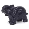 CAREG 4" Elephant Statue Blue Goldstone Sand Crystal Carved Reiki Healing Quartz Stone Animal Figurine Crafts Home Decoration view 4