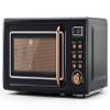 Compact Microwave Oven, SIMOE Retro Small Countertop Microwave 0.7 cu. ft. 700W with 8 Auto-cooking Set(Black) view 1