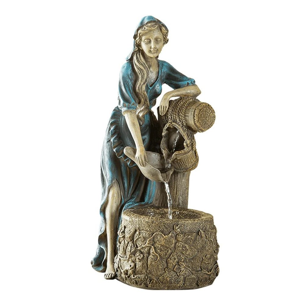 Desktop Fountain Waterfall Tabletop Fountain Industrial Retro Girl Atomizing Fountain Office Desk Decoration Water Fountains Interior Decoration Craft Desktop Fountain Zen Meditation Waterfall