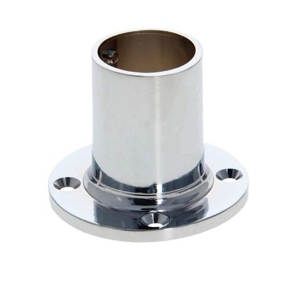 Closet Wardrobe Rod Flange 56mm/2.20" Diameter Long Socket Bracket Support Holder for Pipe 4Pcs,Aicosineg