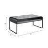 Acme Furniture Rectangular Coffee Table with Open Shelf, Concrete Gray and Black view 3