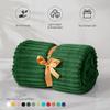 BEDELITE Fleece Blanket Twin Size  3D Ribbed Jacquard Soft and Warm Decorative Fuzzy Blankets  Cozy, Fluffy, Plush Lightweight Throw Blankets for Couch, Bed, Sofa(Green, 60x80 inches) view 3