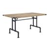 Acme Edina Rectangular Wood Top Dining Table in Oak and Sandy Black view 1