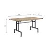 Acme Edina Rectangular Wood Top Dining Table in Oak and Sandy Black view 3