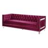 Acme Heibero Velvet Tufted Sofa with 2 Pillows in Burgundy view 1