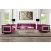 Acme Heibero Velvet Tufted Sofa with 2 Pillows in Burgundy view 2
