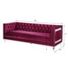 Acme Heibero Velvet Tufted Sofa with 2 Pillows in Burgundy view 3