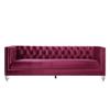 Acme Heibero Velvet Tufted Sofa with 2 Pillows in Burgundy view 4