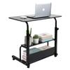 Adjustable Height Mobile Computer Desk for Small Space Rolling Writing with Wheels Corner Home Office Study Portable Bedrooms Work Desk Standing Desk Sizes 31.5X15.7 Inches Black C view 1
