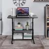 Adjustable Height Mobile Computer Desk for Small Space Rolling Writing with Wheels Corner Home Office Study Portable Bedrooms Work Desk Standing Desk Sizes 31.5X15.7 Inches Black C view 2
