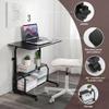 Adjustable Height Mobile Computer Desk for Small Space Rolling Writing with Wheels Corner Home Office Study Portable Bedrooms Work Desk Standing Desk Sizes 31.5X15.7 Inches Black C view 4