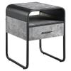 Acme Furniture Square End Table with Drawer, Concrete Gray and Black view 1