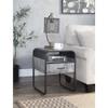 Acme Furniture Square End Table with Drawer, Concrete Gray and Black view 2