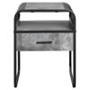 Acme Furniture Square End Table with Drawer, Concrete Gray and Black view 4
