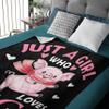 Jojizaio Just Girl Loves Pigs Blanket Soft Blankets and Throws Flannel Cozy Lightweight Quilt Gift Perfect for Bed Sofa Couch-120 x90 Extra Large for Family view 3