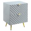 Acme Furniture Finish Nightstand with 2 Drawers, Gray High Gloss view 1